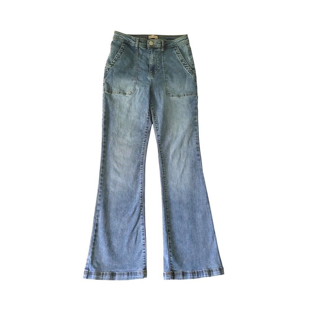 Knox Rose Womens Light Wash Flare Jeans Size 8 High Rise Blue Denim